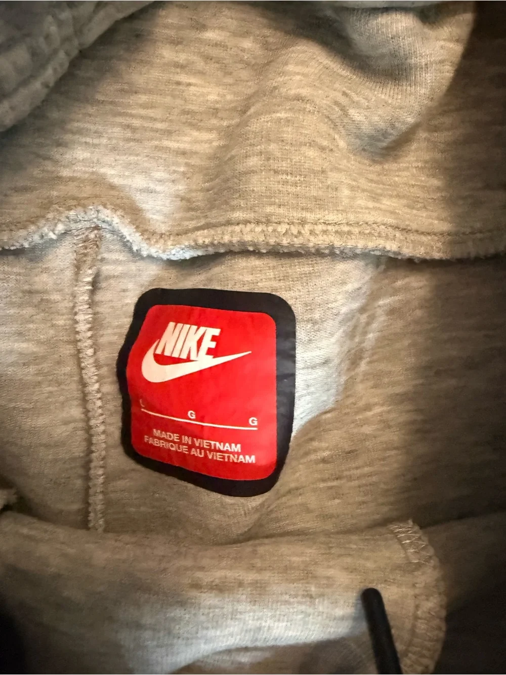 Nike Tech Light Gray Boys' Jogger Sweatpants with Black Swoosh